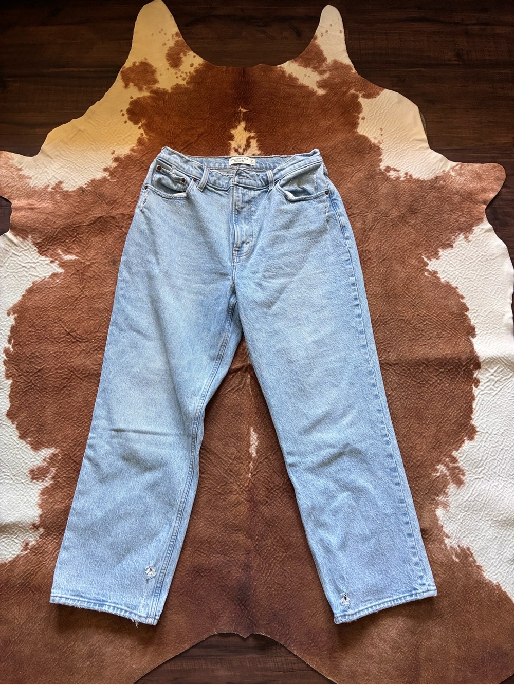 Abercrombie & Fitch Light Blue High-Rise Straight Jeans